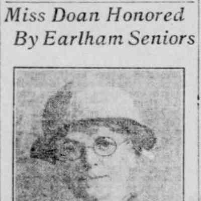 Martha Doan: Miss Doan Honored By Earlham Seniors