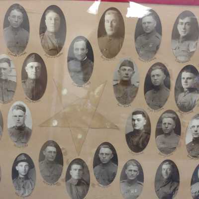 Framed pictures of World War 1 veterans