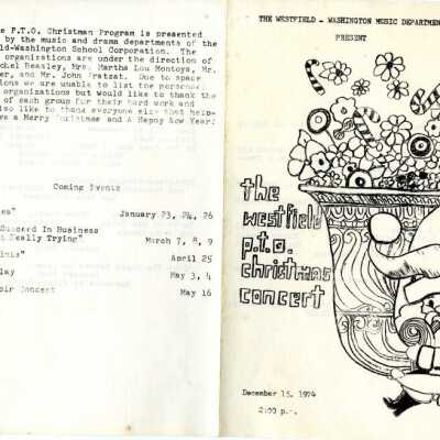 Westfield P.T.O. Christmas Concert program 1974