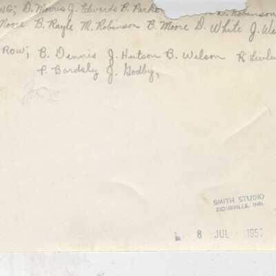 Baseball team backside: Origsize: 3" X 8"; Origformat: Print-Photographic