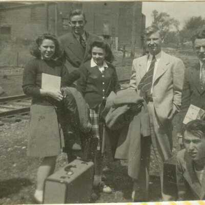 Group of Westfield High School kids at Monon Railroad Train station in Westfield