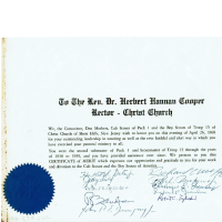 Scouts: Rev. Herbert Hannan Cooper Certificate of Merit