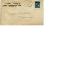Thomas Douglas Plumber, Millburn 1896 Envelope