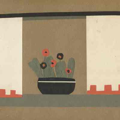 Snow: Window Sill with Flowers Paper Cut Out