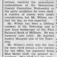         John T. Wilson Political Candidacy, Item, October 13, 1933
   