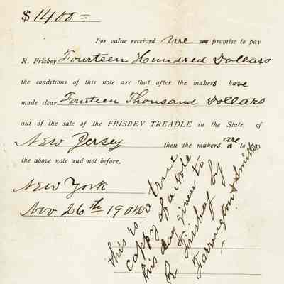 Frisby Treadle Agreement