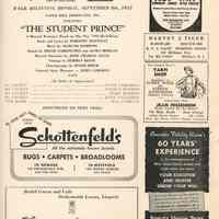 Paper Mill Playhouse Program: The Student Prince, 1952