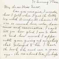 Snow: Letter from Helen E. Baron to Bonnie Snow, 1912