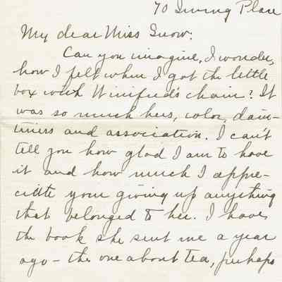 Snow: Letter from Helen E. Baron to Bonnie Snow, 1912