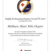 Red Cross: Highly Performing Chapter Award, 2007