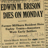 Brison: Edwin Marsh Brison Obituary, The Item, 1926