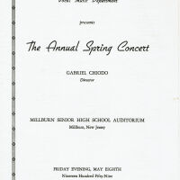 Millburn High School Spring Concert Program, 1959