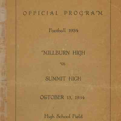 Football: Millburn vs. Summit Program, 1934