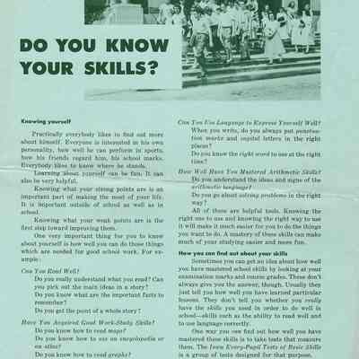 Millburn High School: Do You Know Your Skills? Standardized Testing, 1951