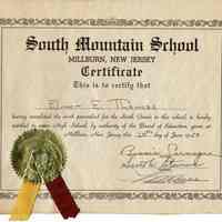 Thomas: Elmer E. Thomas Graduation Certificate from South Mountain School, 1952