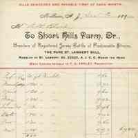 Blood: Short Hills Farm Receipts, 1894-5