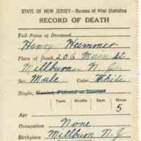          Macpherson: Dr. Elwood Macpherson's certified Death Records for residents, 1920s-30s picture number 6
   
