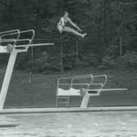 Swimming: High Diving Board at the Millburn Pool, c. 1977-1979