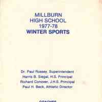 Millburn High School: Winter Sports Schedule, 1977-1978