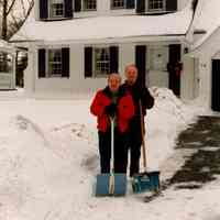          Photograph of Paul Thomas (age 59) and Elmer Thomas (age 53) outside 73 Stony Lane, taken by their neighbor Hampton Abney on February 21, 1994.
   