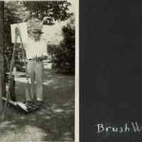 Millburn Art Center 1946 Scrapbook: Artist Demonstrating at Village Festival in Taylor Park, 1946