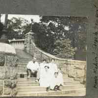          Marshall-Schmidt Album: Frank Marshall, Elizabeth Schmidt-Marshall and family on steps picture number 2
   