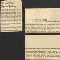 Millburn Art Center 1945 Scrapbook: Fall Art, Dance and Instructional Programs, 1945