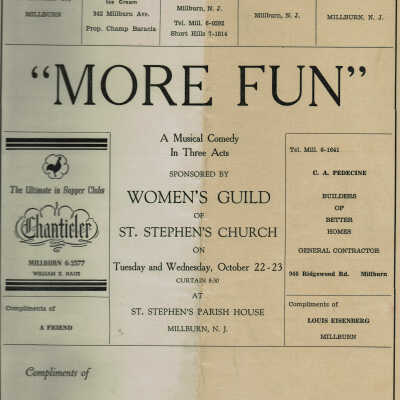 St. Stephen's: Women's Guild of St. Stephens: "More Fun" program, 1930s