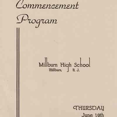 MHS Scrapbook: Millburn High School Commencement Program, 1952