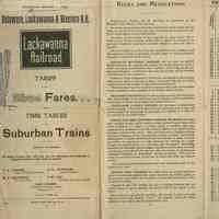 Railroad: Delaware, Lackawanna & Western Railroad Suburban Train Time Tables & Fares, 1903