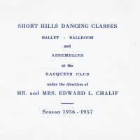 Chalif: Short Hills Dancing Classes Schedule, 1956-7