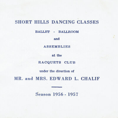 Chalif: Short Hills Dancing Classes Schedule, 1956-7