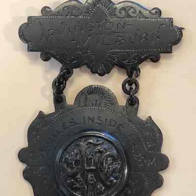 Irvington-Millburn Road Race: Medal from the Irving-Millburn Road Race, 1893