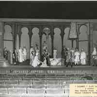          The throne room of the Wizar (Robert Eckels) in Kismet, 1956.
   