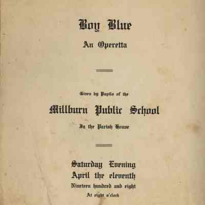 Flanagan: Boy Blue Operetta Millburn School Program, 1908