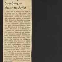 Millburn Art Center 1945 Scrapbook: Maurice Eisenberg as Artist to Artist, 1945