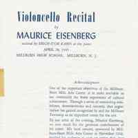          Eisenberg: Maurice Eisenberg Millburn Concert Materials, 1945 picture number 1
   
