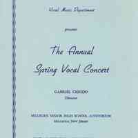 Millburn High School: Spring Vocal Concert Program, 1965