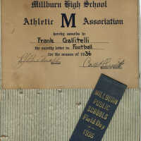 Gallitelli: Frank Gallitelli Varsity Letter in Football Certificate, 1936