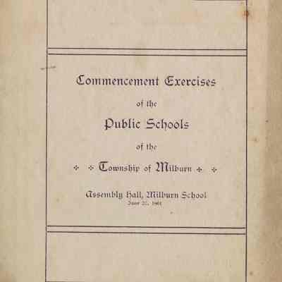 Millburn Public Schools: Commencement Program, 1901