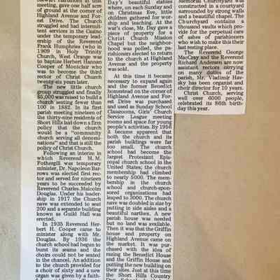 Girl Scout Scrapbook: "Christ Church in Short Hills" - 1968