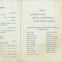 Short Hills High School Commencement Program, 1899