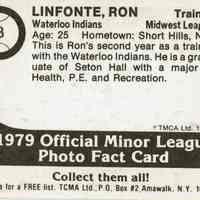          Linfonte: Ron Linfonte Trainer Baseball Card, 1979 picture number 2
   