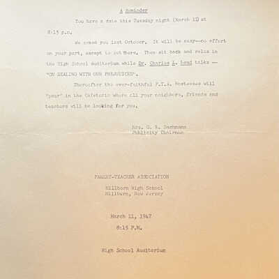Macpherson: PTA Reminder, 1947