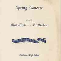 Millburn Elementary Schools: Spring Music Concert Program, 1958