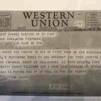 Dunn: Fred Allen Telegram to Bob Dunn, 1940