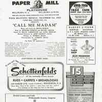 Paper Mill Playhouse Program: Call Me Madam, 1953