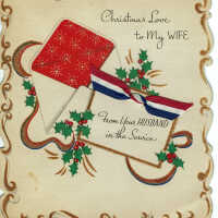 Dante: Christmas Card from Albert Dante to Wife Isabel from Europe during WWII