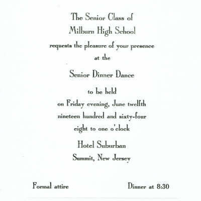 1964 Millburn High School Senior Class Dance