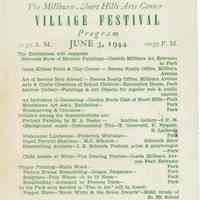 Millburn Art Center: Village Festival Program, 1944